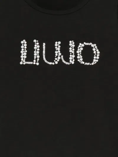 Liu •jo Logo-embellished T-shirt In Black