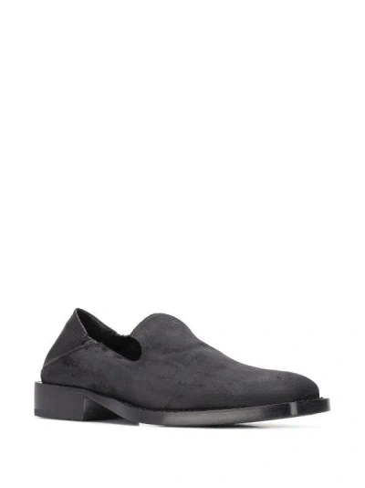 Ann Demeulemeester Classic Closed Black Leather Loafers With Minimalistic Silhouette In Black