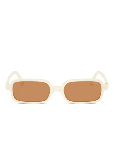 Miu Miu Rectangle-frame Sunglasses In Brown