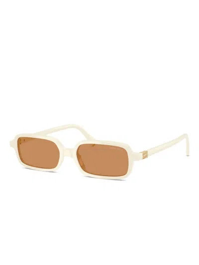 Miu Miu Rectangle-frame Sunglasses In Brown