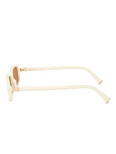Miu Miu Rectangle-frame Sunglasses In Brown