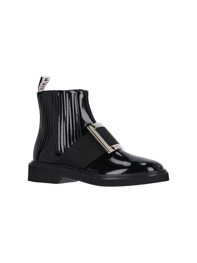 Roger Vivier Viv Rangers Chelsea Ankle Boots In Black