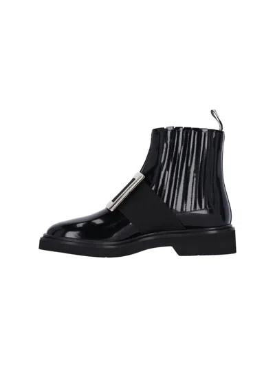 Roger Vivier Viv Rangers Chelsea Ankle Boots In Black