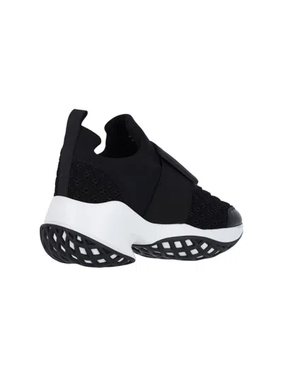 Roger Vivier Crystal-embellished Black Slip-on Sneakers In Black