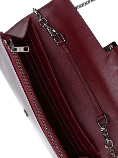 Roger Vivier Glossy Chain Strap Wallet With Metal Buckle In Red