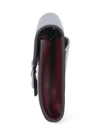 Roger Vivier Glossy Chain Strap Wallet With Metal Buckle In Red