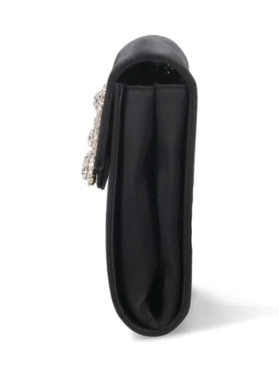 Roger Vivier Buckle Embellished Chain Strap Shoulder Bag In Black