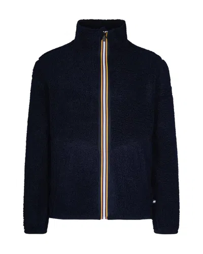K-way Pascal Sherpa Polar Double Blue Depth Jacket In Black