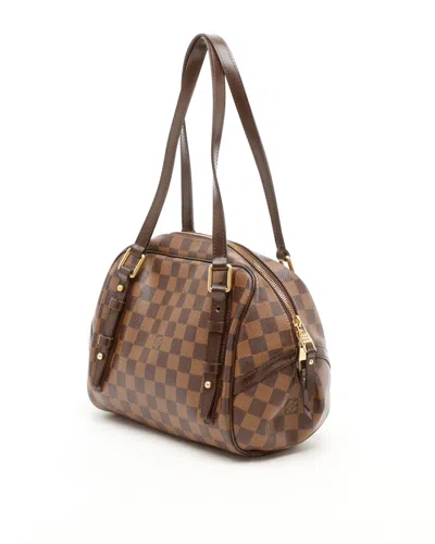 Pre-owned Louis Vuitton Damier Ebene Rivington Pm Bag In Brown
