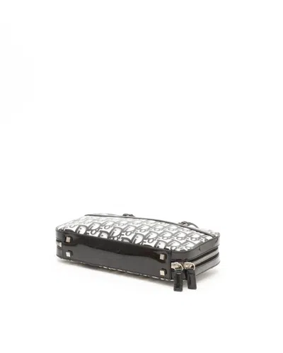 Dior Christian  Oblique Top Handle Bag In Black