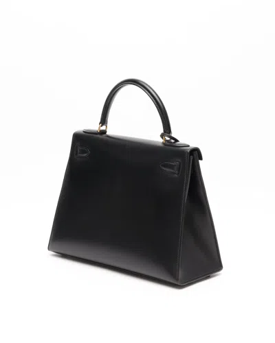 Pre-owned Hermes Hermès Kelly 28 Box Sellier Bag In Black