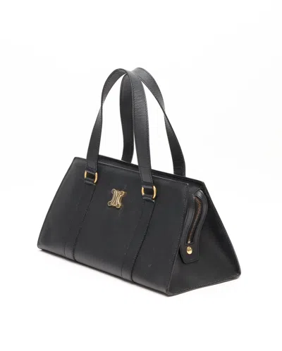 Celine Céline Triomphe Handbag In Black