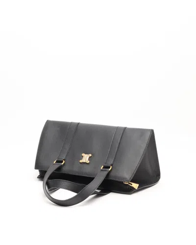 Celine Céline Triomphe Handbag In Black