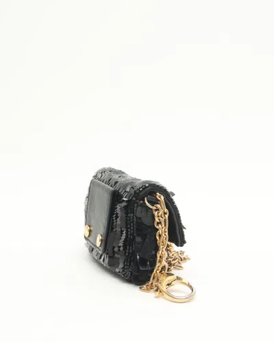 Fendi Mini Sequin Baguette Bag In Black