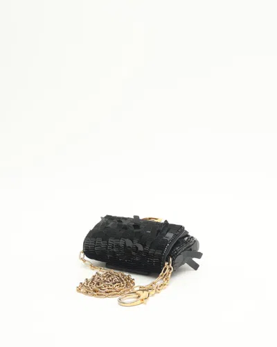 Fendi Mini Sequin Baguette Bag In Black