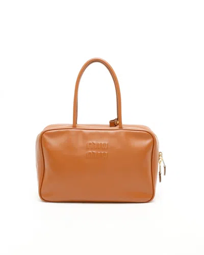 Miu Miu Large Beau Handbag In Orange