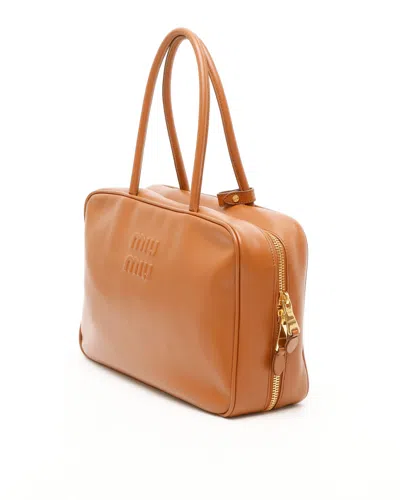 Miu Miu Large Beau Handbag In Orange