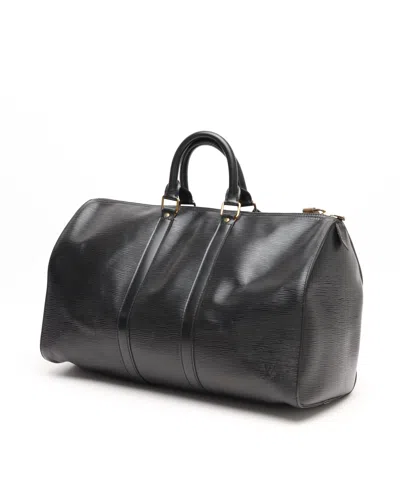 Pre-owned Louis Vuitton Epi Keepall 45 Weekend Bag In Black