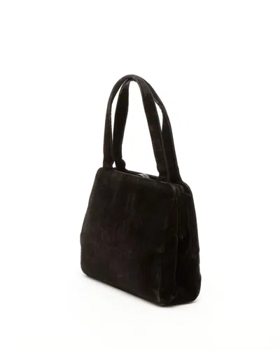 Pre-owned Chanel Cc Velour Bag In Black