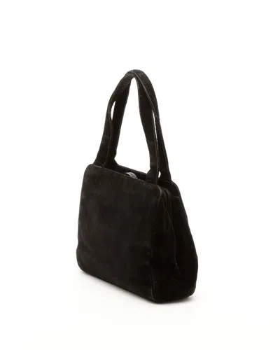 Pre-owned Chanel Cc Velour Bag In Black
