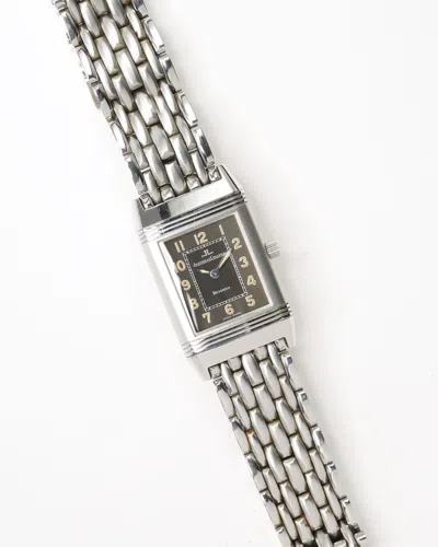 Jaeger-lecoultre Reverso 20mm Ref 261.8.86 Rare Black Dial Manual Watch In Silver