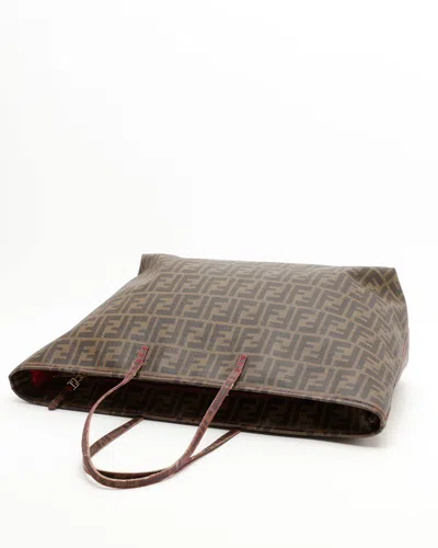 Fendi Large Zucca Roll Tote Bag In Brown