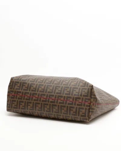Fendi Large Zucca Roll Tote Bag In Brown