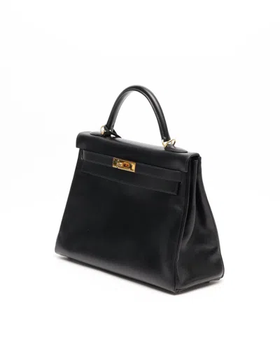 Pre-owned Hermes Hermès Kelly Sellier 32 Box Bag In Black