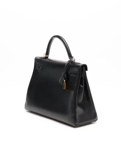 Pre-owned Hermes Hermès Kelly Sellier 32 Box Bag In Black