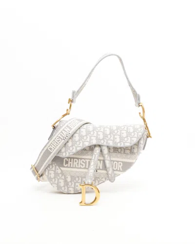 Dior Christian  Oblique Saddle Bag In Gray