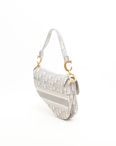Dior Christian  Oblique Saddle Bag In Gray
