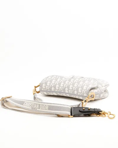 Dior Christian  Oblique Saddle Bag In Gray