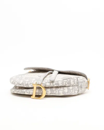 Dior Christian  Oblique Saddle Bag In Gray