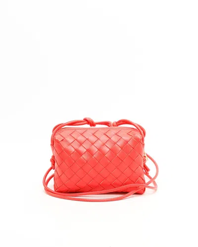 Bottega Veneta Intrecciato Mini Loop Camera Bag In Red