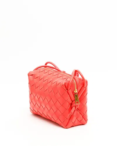 Bottega Veneta Intrecciato Mini Loop Camera Bag In Red