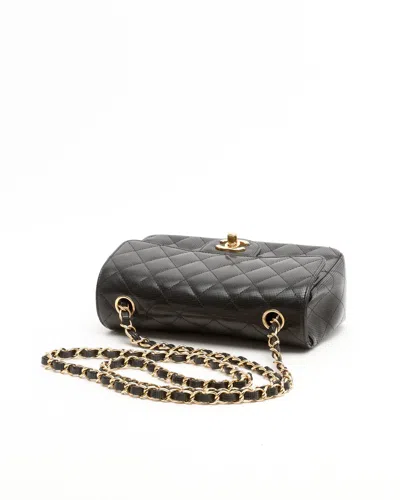 Pre-owned Chanel Classic Mini Pixel Rectangular Single Flap Bag In Black