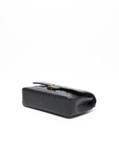 Pre-owned Chanel Classic Medium Caviar Double Flap Bag In Black