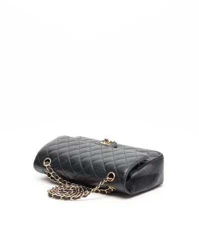 Pre-owned Chanel Classic Medium Caviar Double Flap Bag In Black