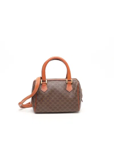 Celine Céline Macadam Shoulder Bag In Brown
