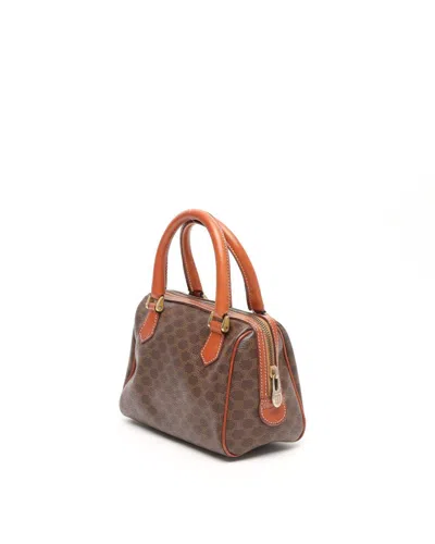 Celine Céline Macadam Shoulder Bag In Brown