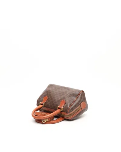 Celine Céline Macadam Shoulder Bag In Brown