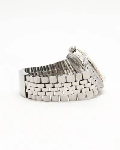 Rolex Datejust 36mm Ref 1601 Linen Dial Watch In Silver