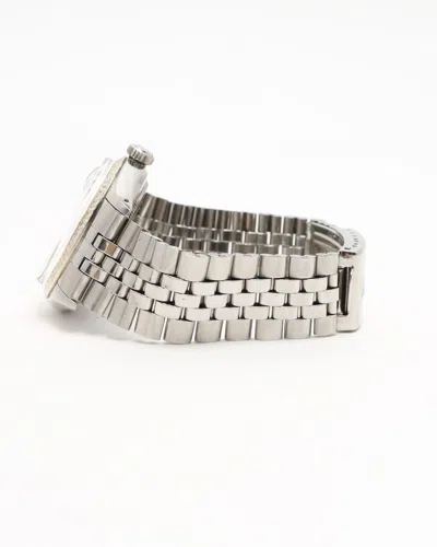 Rolex Datejust 36mm Ref 1601 Linen Dial Watch In Silver