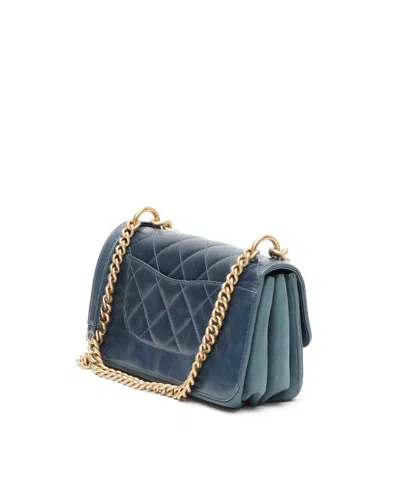Pre-owned Chanel Classic Mini Chain Bag In Blue
