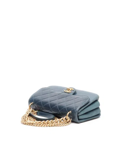 Pre-owned Chanel Classic Mini Chain Bag In Blue