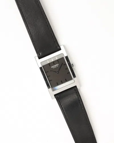 Pre-owned Hermes Hermès Tandem 26mm Ref Ta1.710 Watch In Gray