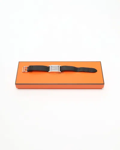 Pre-owned Hermes Hermès Tandem 26mm Ref Ta1.710 Watch In Gray