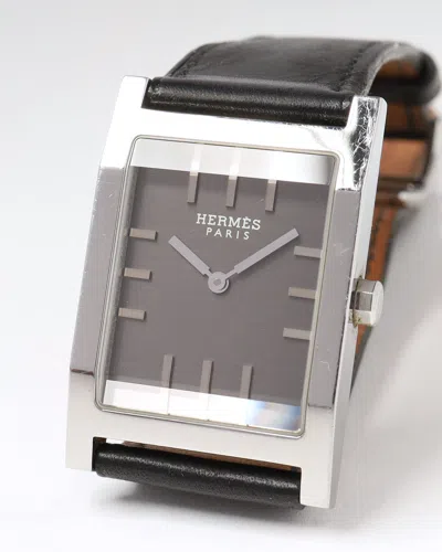 Pre-owned Hermes Hermès Tandem 26mm Ref Ta1.710 Watch In Gray