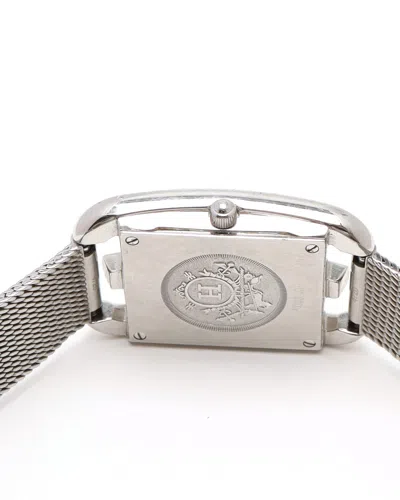 Pre-owned Hermes Hermès Cape Cod 23mm Ref Cc1.210 Double Tour Bracelet Watch In Silver