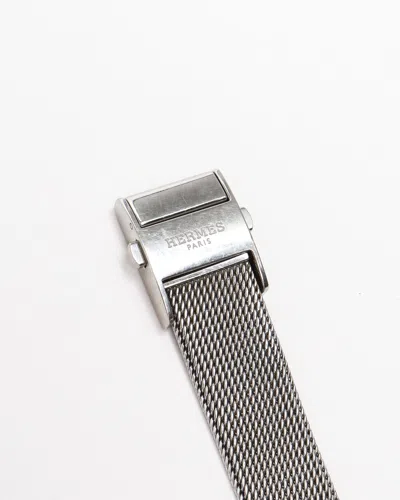 Pre-owned Hermes Hermès Cape Cod 23mm Ref Cc1.210 Double Tour Bracelet Watch In Silver